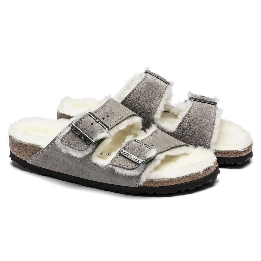 Unisex Birkenstock Arizona Shearling - Stone Coin