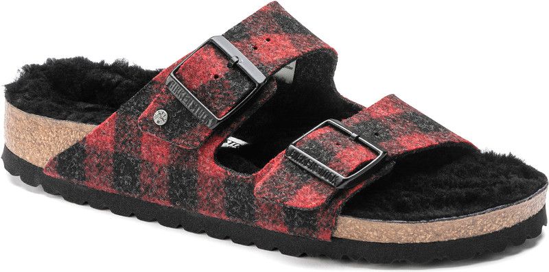 Unisex Birkenstock Arizona Rivet Narrow - Plaid Red