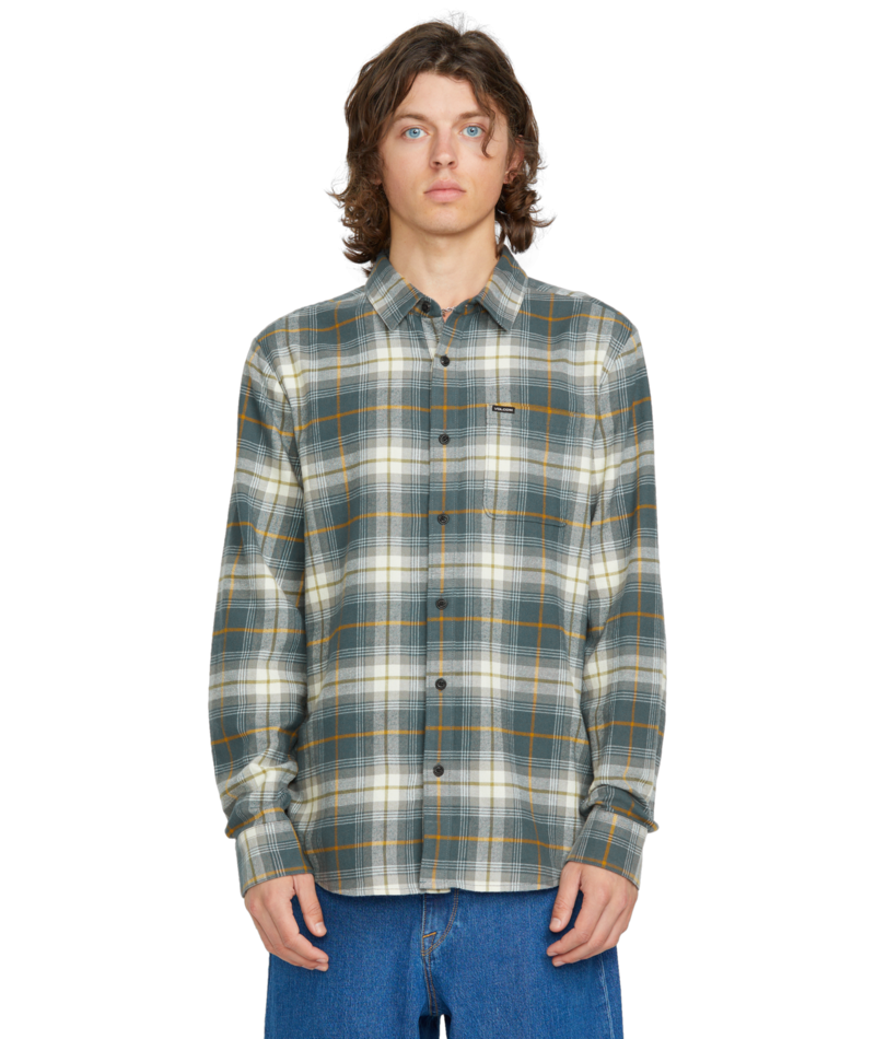 Men's Volcom Caden Plaid Long-Sleeve Button Up