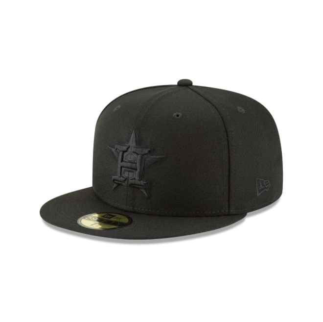 Men's New Era Blackout Basic 59FIFTY Fitted Houston Astros Cap