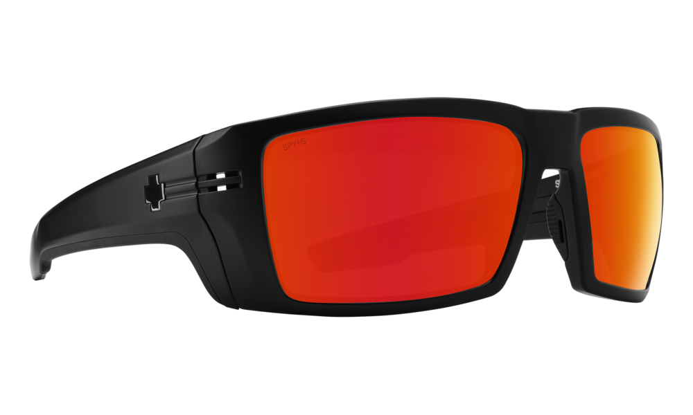 SPY Optic Rebar ANSI Matte Black Frame with Happy Bronze Red Spectra Mirror Lens