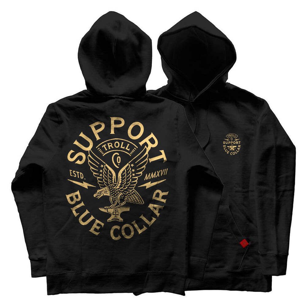 Men's Troll Co. Black Winged Support Hoodie